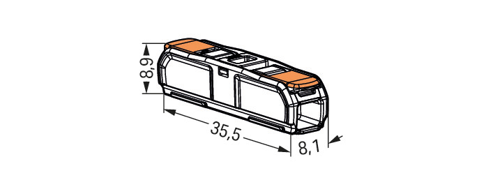 Steckklemme 2f 450V 32A Serie 221 0,2-4qmm m.BetätiHebel f.Massivleiter