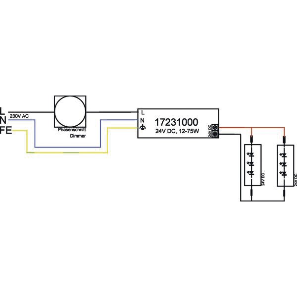 LED-Steuerung 12-75W 24V IP20 dim dim Kstgeh Dimmung Phasenabschnitt stat