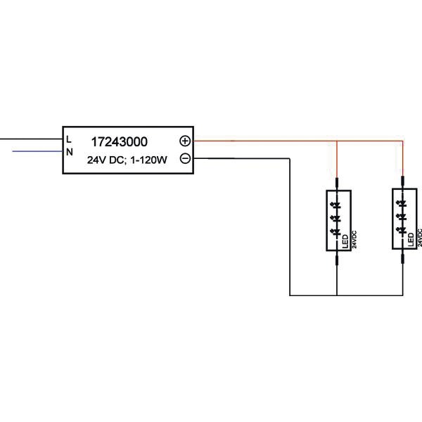 LED-Trafo 1-120W 24V IP20 Kstgeh stat 300x40x30mm