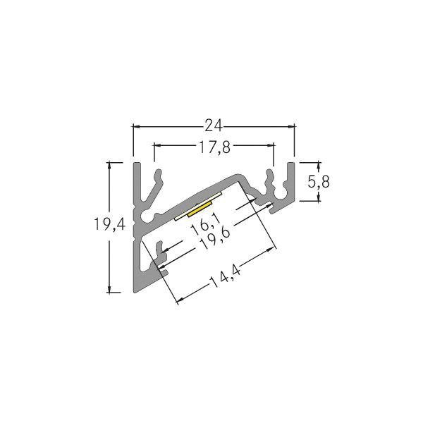 Eckprofil alu Alu 1000x24x19,4mm