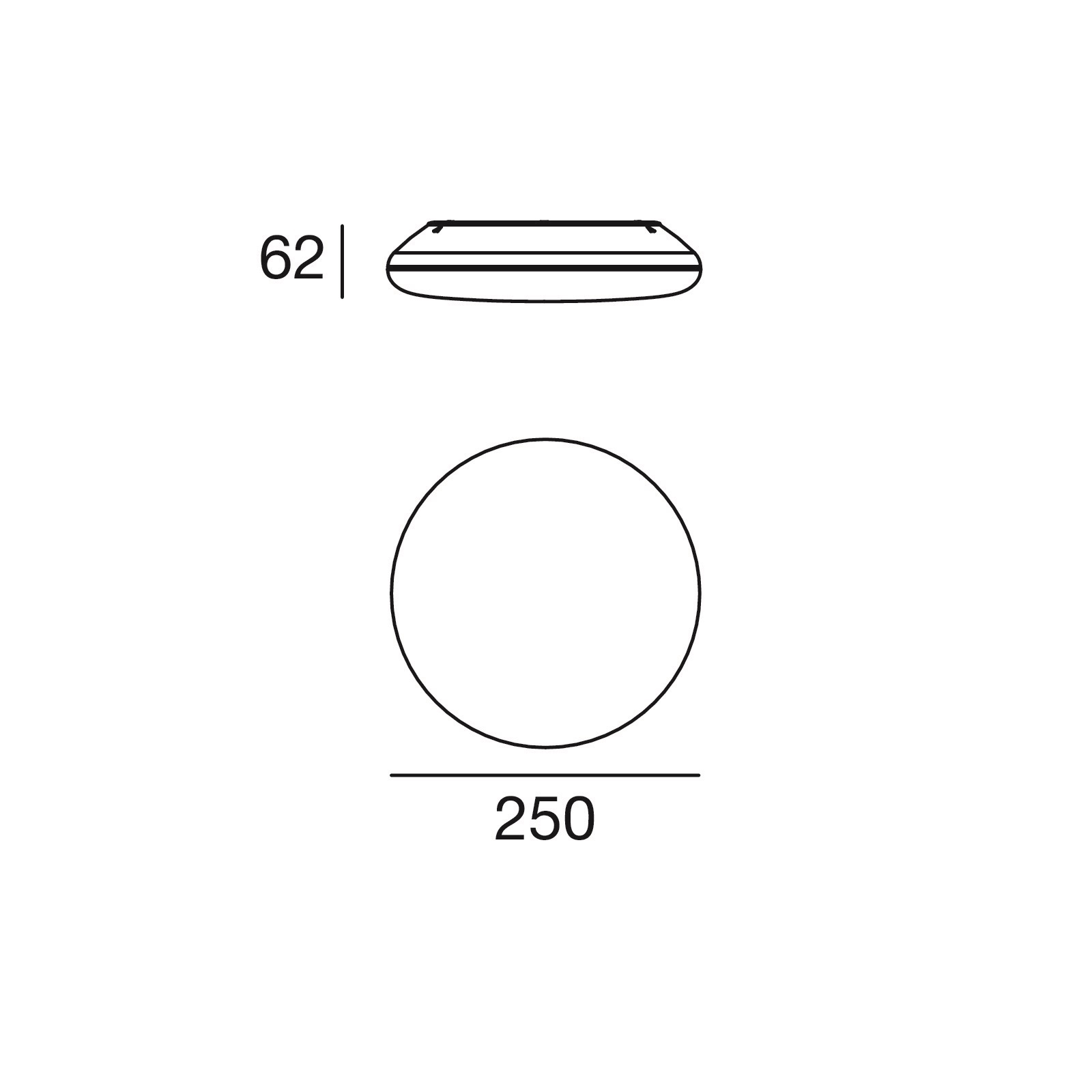 LED-Anbauleuchte 12W 2700-4000K 1151lm ws Konv IP54 Ø250x62mm