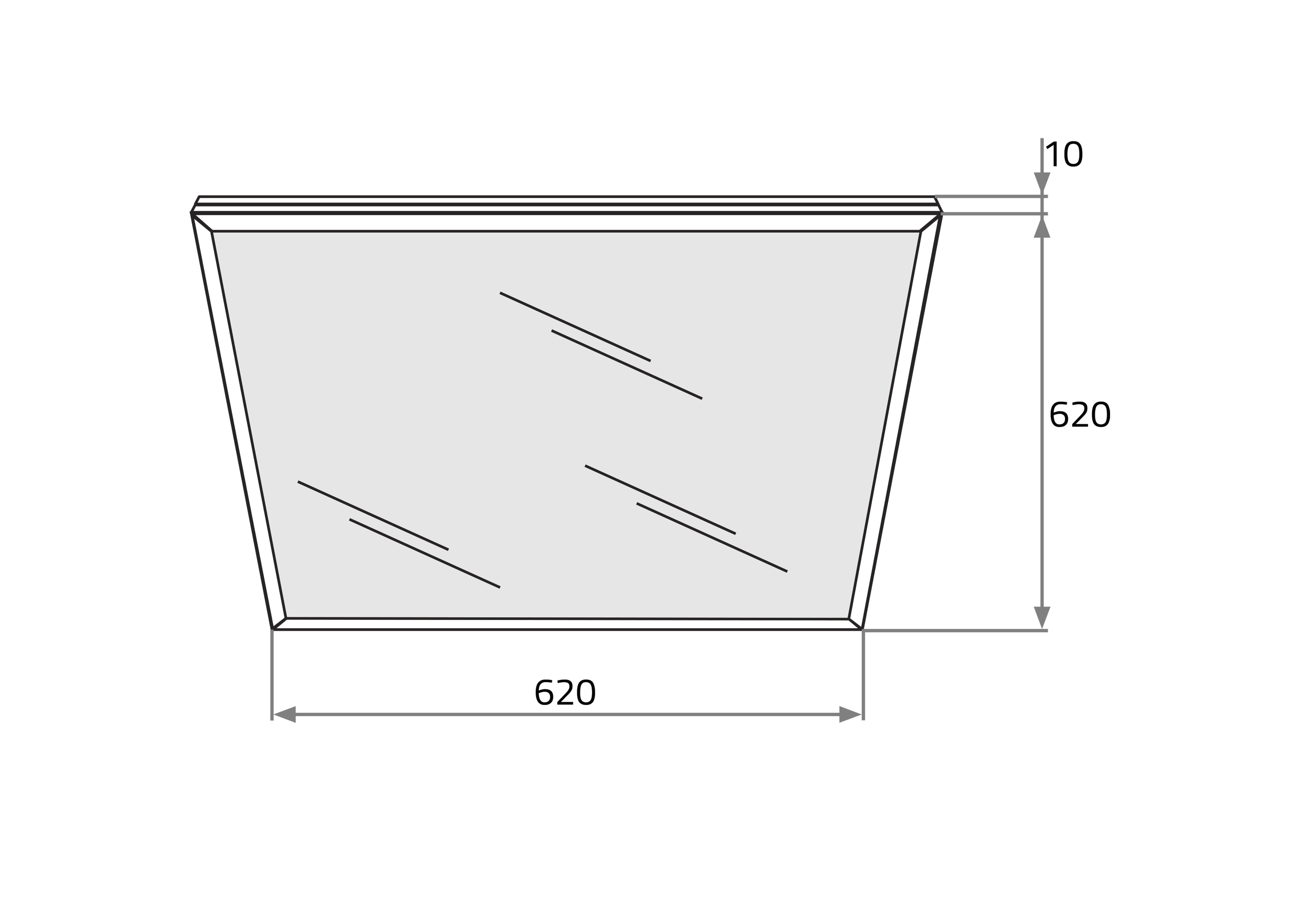 LED-Deckeneinbauleuchte 40W 4000K 4800lm ws Konv IP40 620x620x10mm