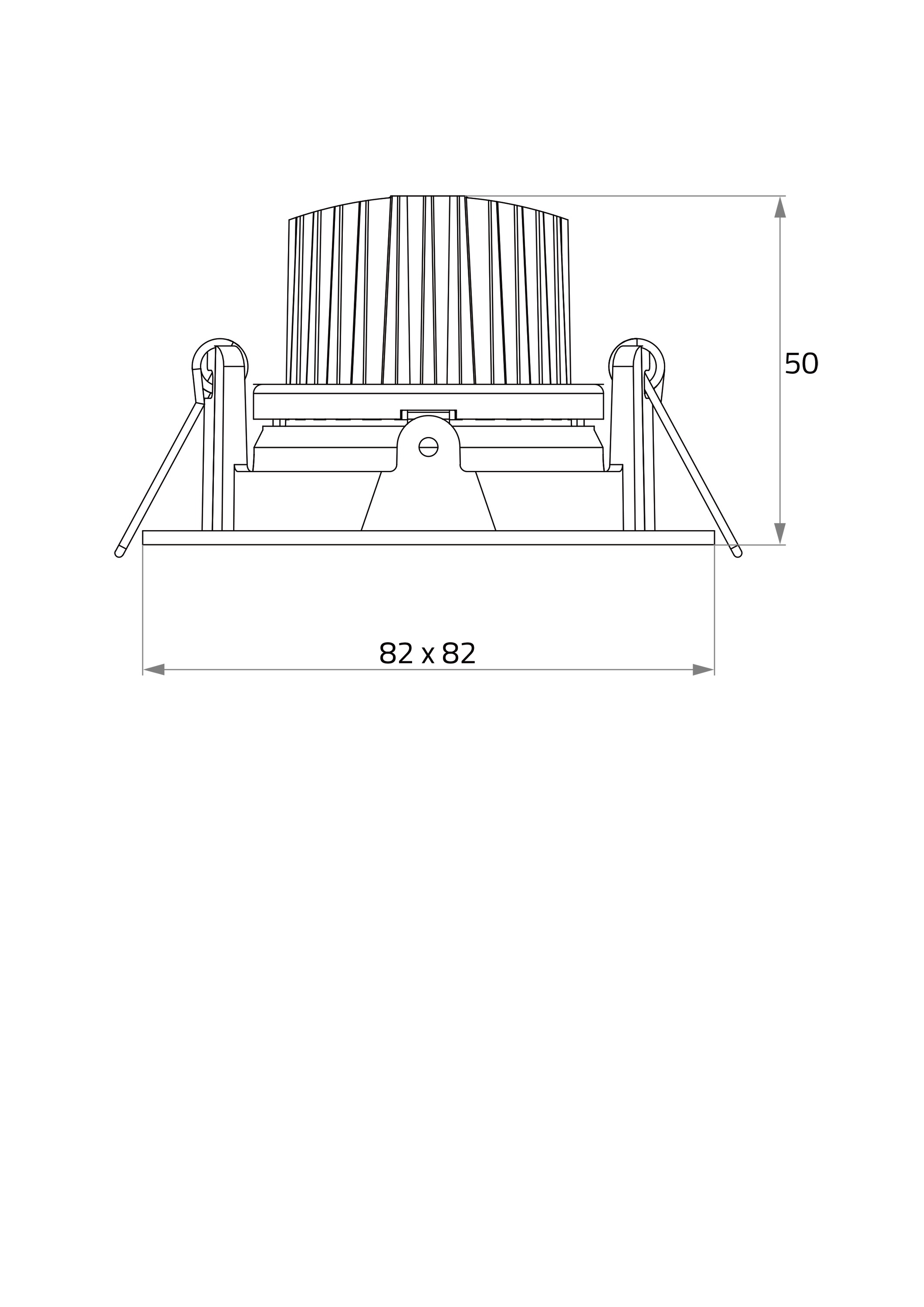 LED-Einbaustrahler 7W BN 2700K 620lm Alu Konv sw 1LED IP40 mt RF:hochglänzend