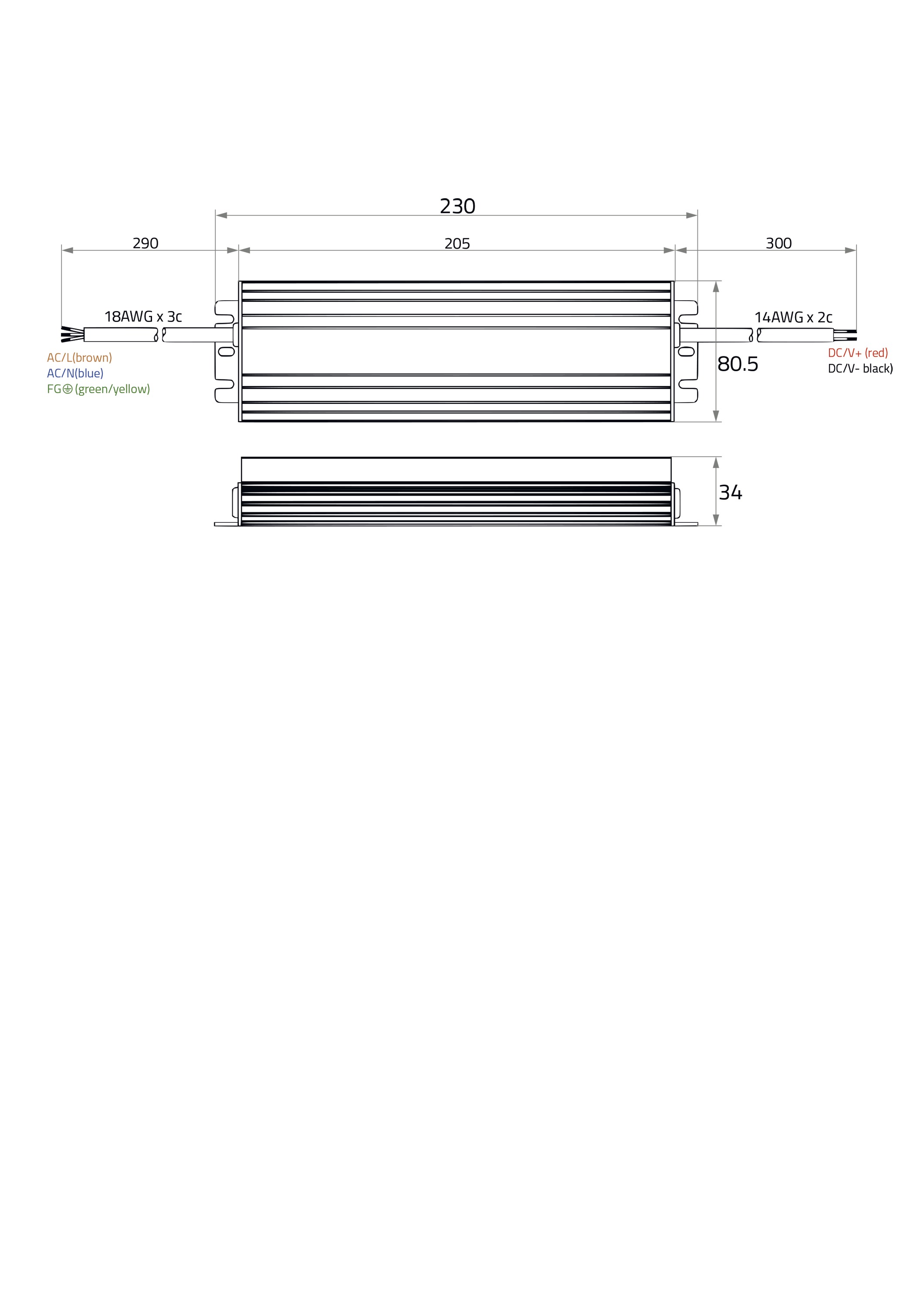 LED-Trafo 199W 8300mA 24V IP67 Metallgeh stat 230x80,5x34mm