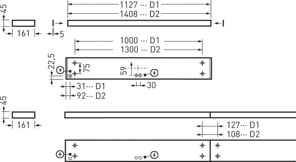 LED-Wannenleuchte 37W 4000K 4700lm ws Konv IP20 1408x161x48mm