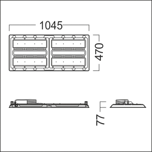 LED-Hallenleuchte 4000K 196,9W 34730lm Konv DALI 1LED sym Dimmung DALI IP66