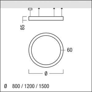 LED-Pendelleuchte 62,5W 4000K 6252lm Konv sym 1LED LED nicht austauschbar