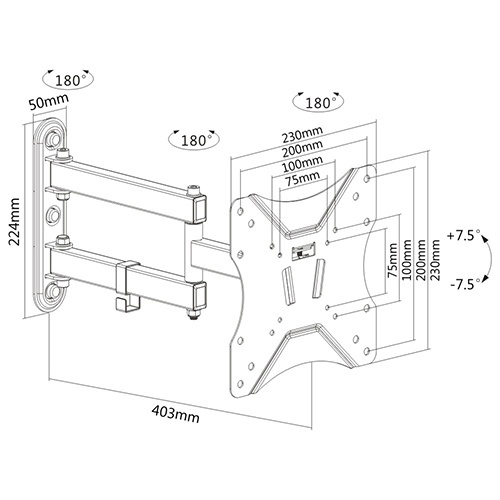 Wandhalterung Monitor 30kg sw