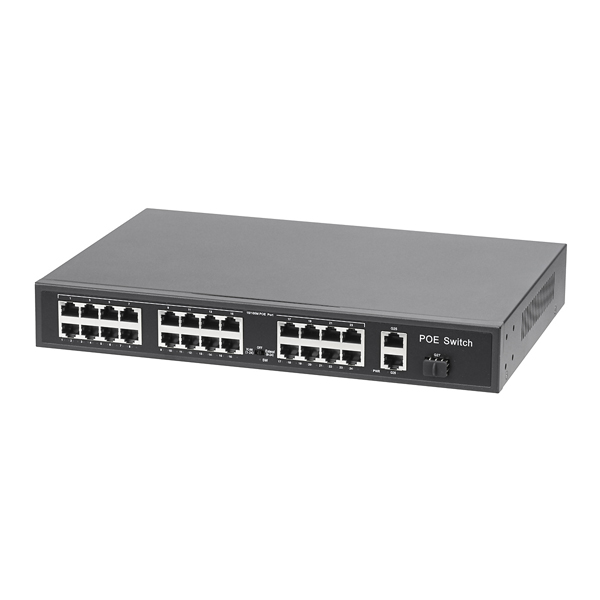 Tischswitch 802.3 at (PoE+) Switch 24x10/100Mbps 2x10/100/1000Mbps 3weitere