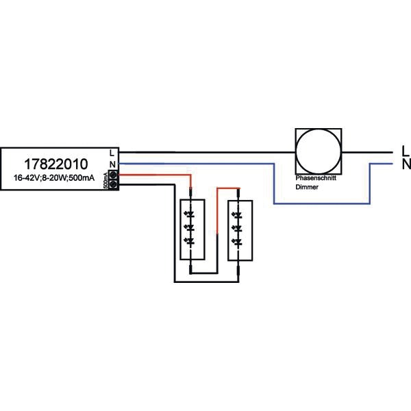 LED-Steuerung 8-20W 500mA 42V IP20 dim Dimmung Phasenabschnitt Kstgeh dyn