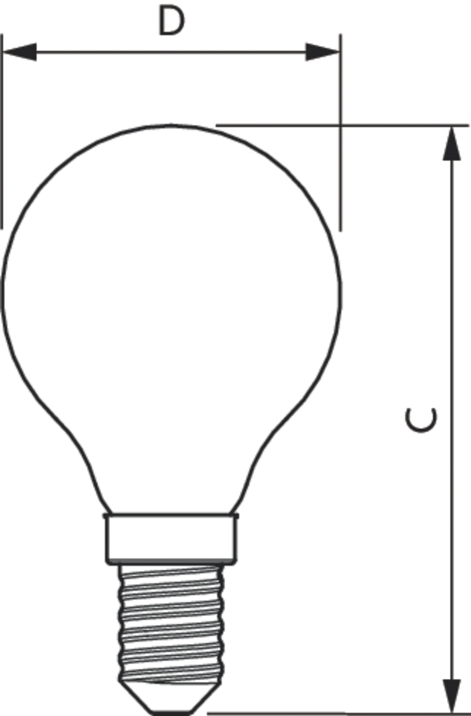 LED-Kugellampe FM E14 P45 6,5W 2700K ws 806lm E kl AC Filamentlampe Ø45x80mm