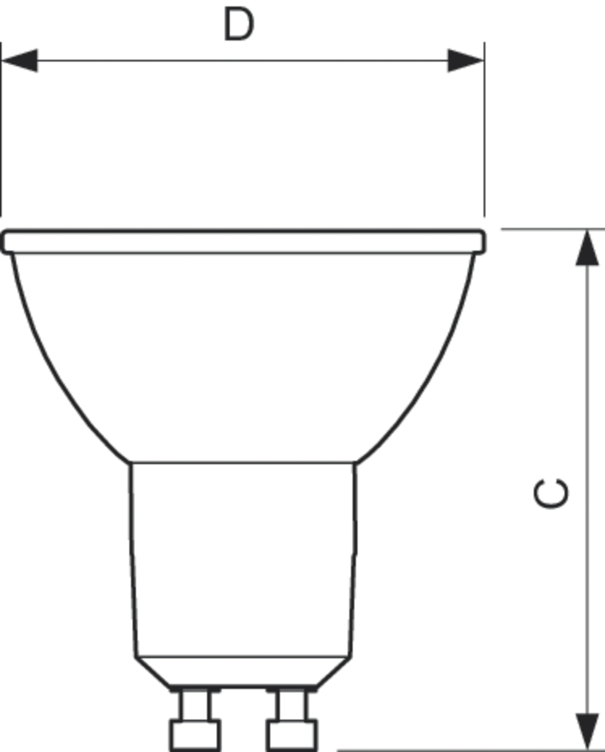 LED-Reflektorlampe GU10 4W 3000K 345lm F 36° AC ws Ø50x54mm 220-240V