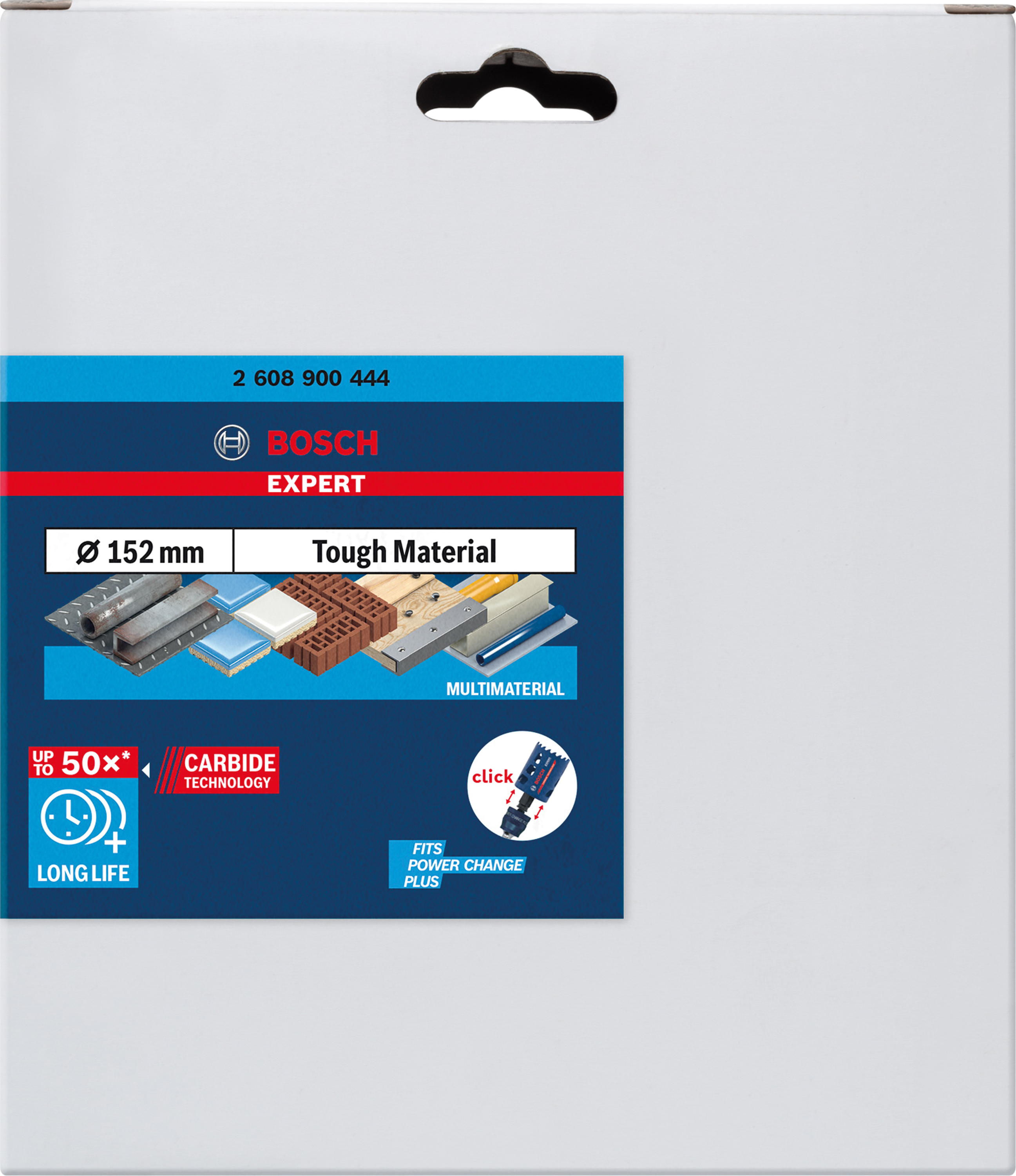 EXPERT Tough Material Loc Lochsäge T60mm Ø152mm Sechskant Geeignet für Holz