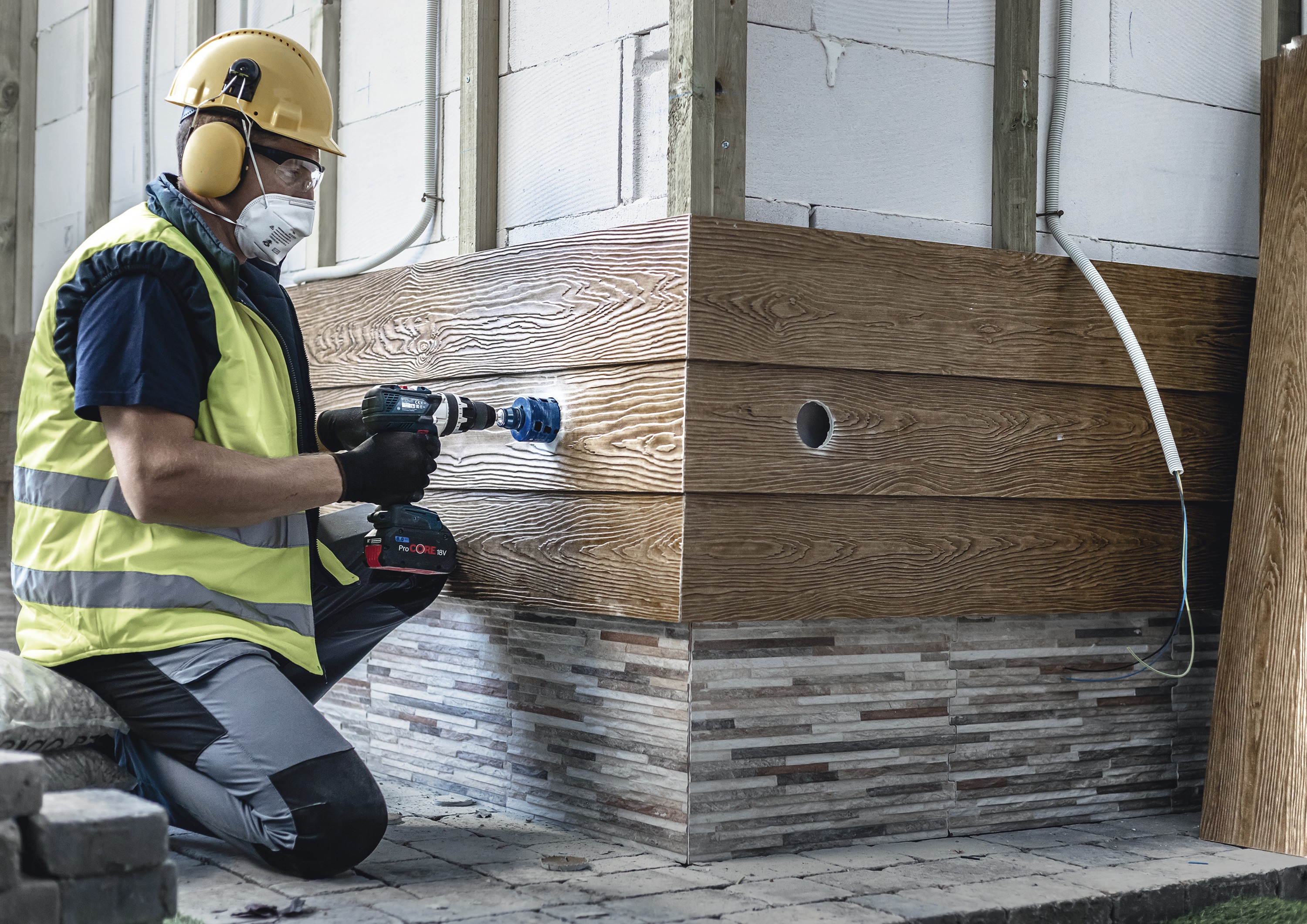 EXPERT Tough Material Loc Lochsäge T60mm Ø152mm Sechskant Geeignet für Holz