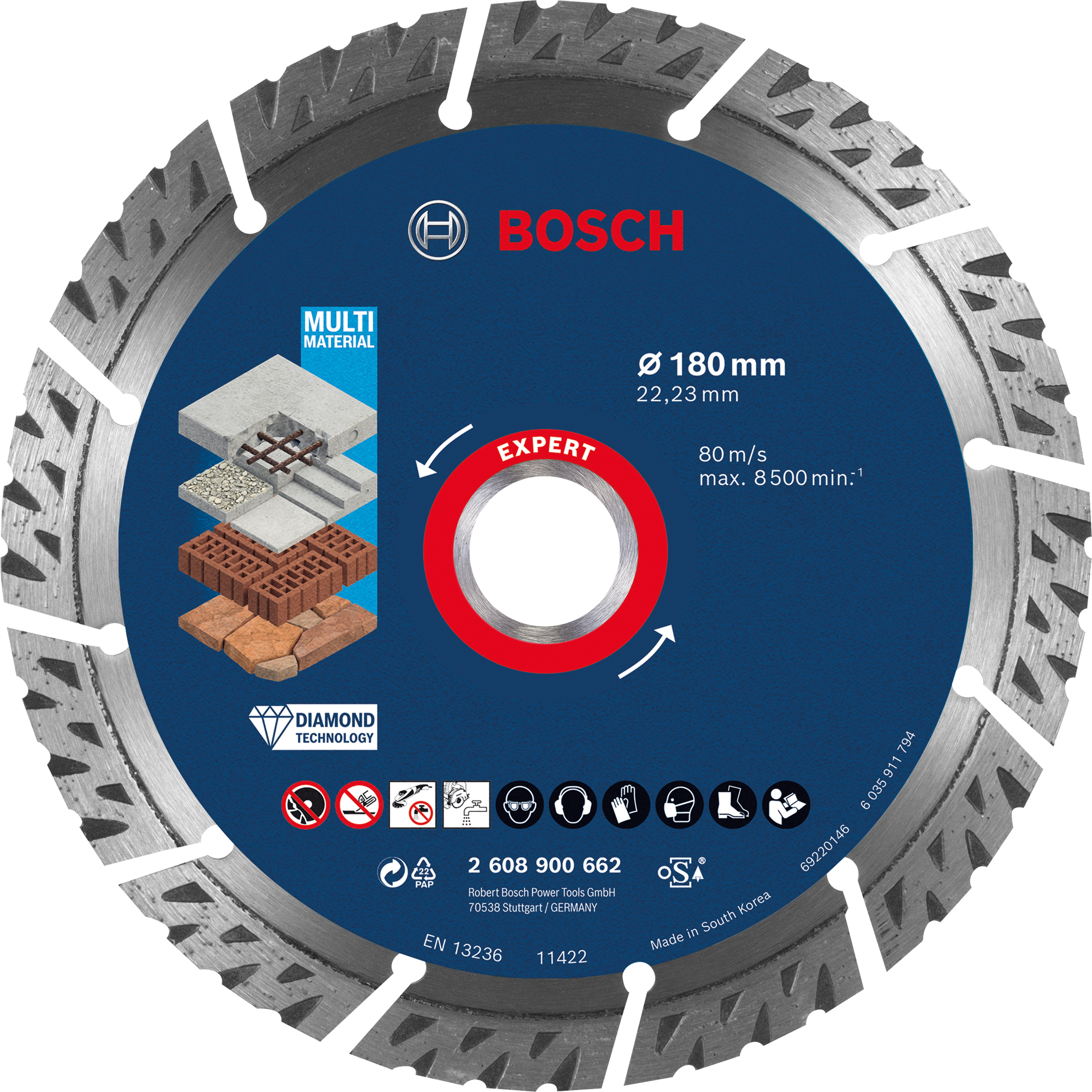 Diamant-Trennscheibe 180x12mm f.Beton Geeignet für Beton/Betonstein