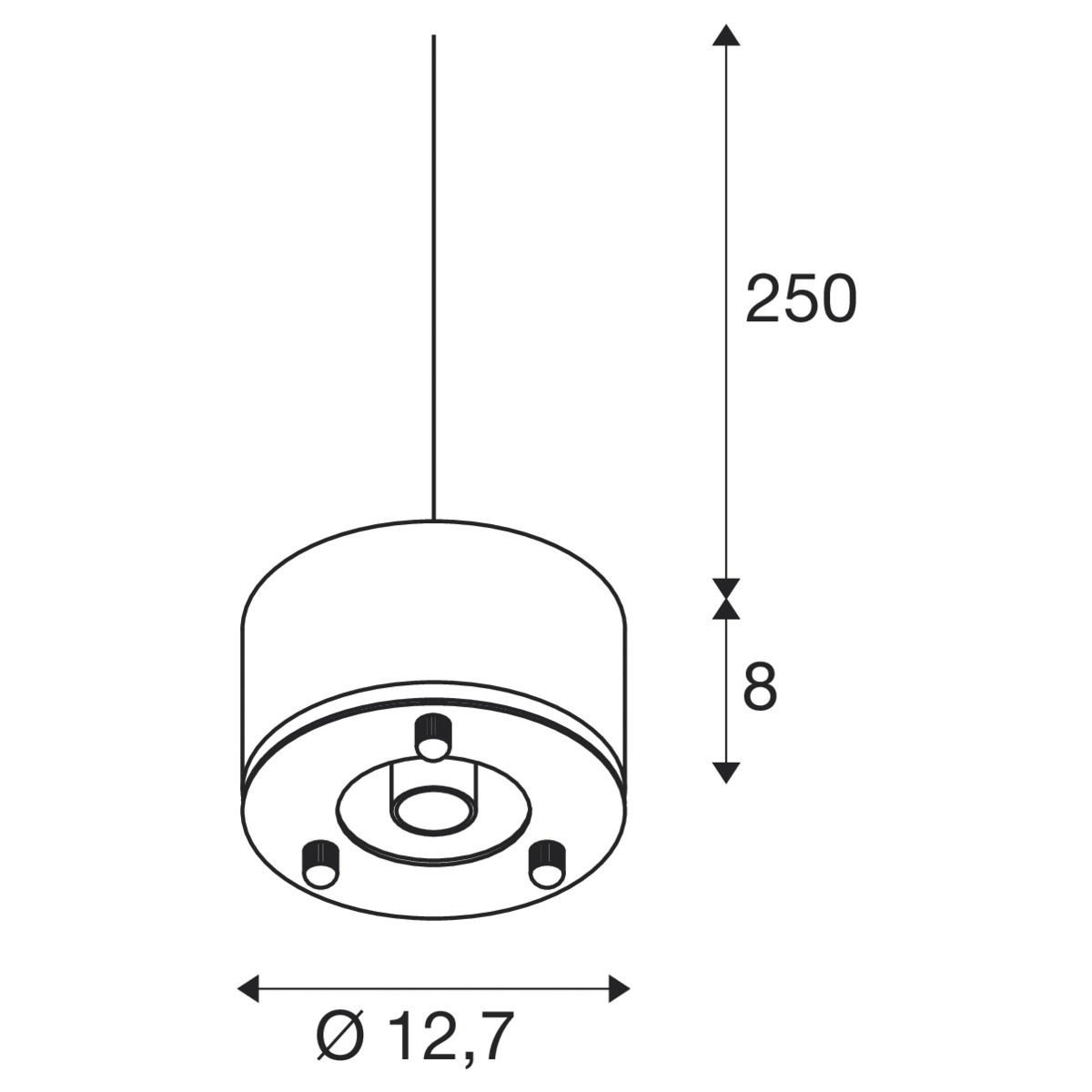 LED-Pendelleuchte 150W sw E27 sym IP20 1LED LED austauschbar Ø127mm