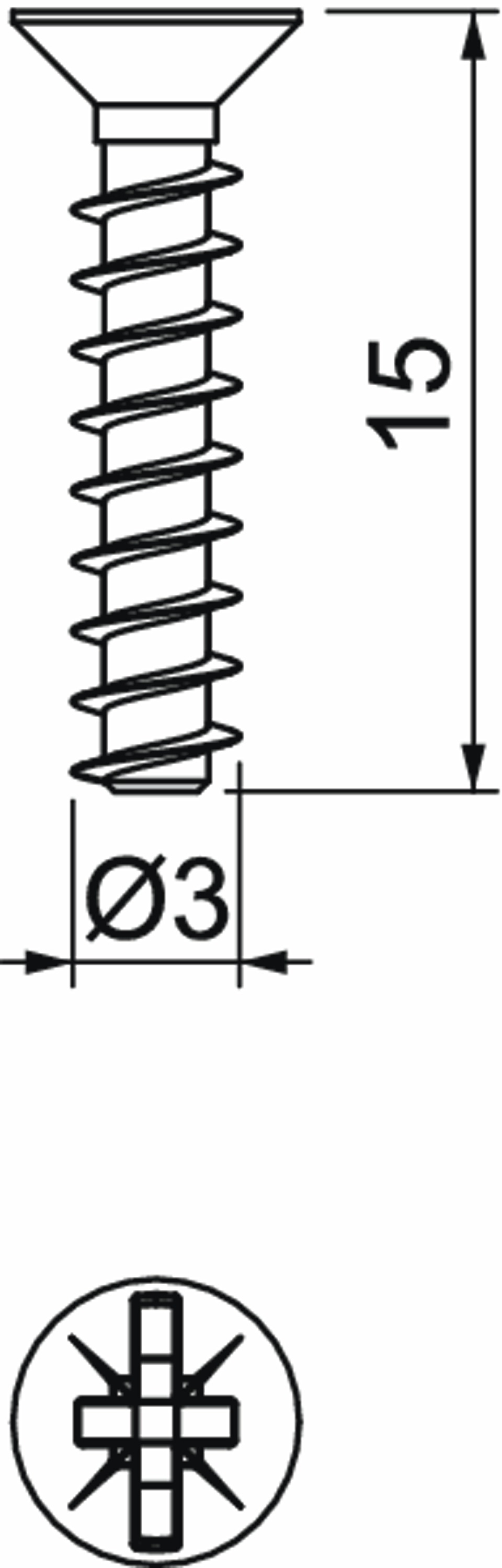 Geräteschraube Senkkopf Pm ST g/vz