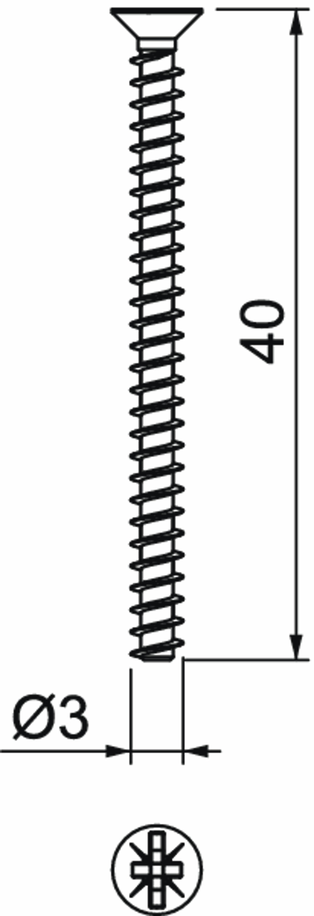 Geräteschraube Senkkopf Pm ST g/vz