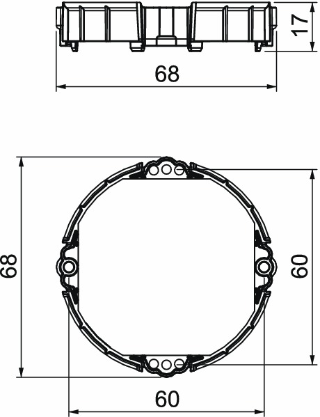 Putzausgleichring UP Ø60x12mm rnd ZentrDose/InstRohr/EinbDose