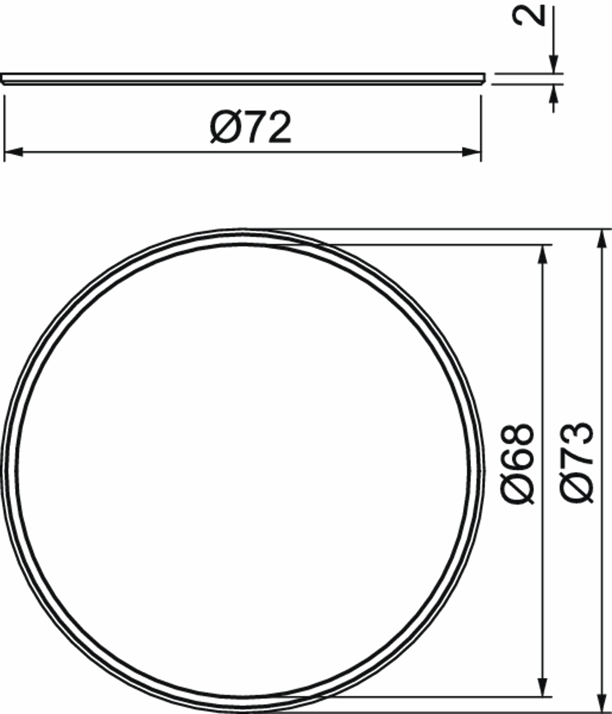 Putzausgleichring HW Ø68x2mm rnd ZentrDose/InstRohr/EinbDose