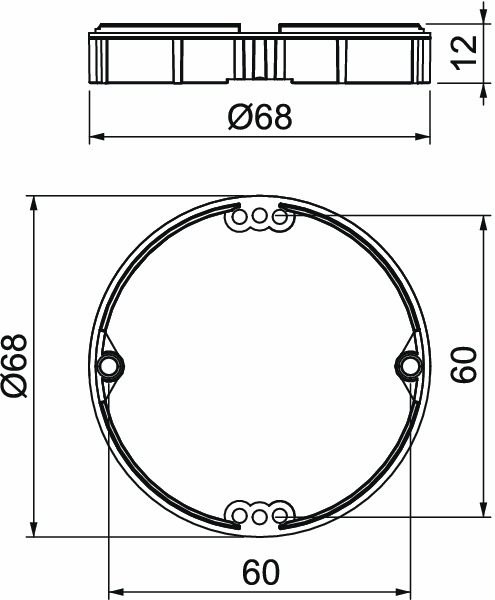 Putzausgleichring HW Ø68x12mm rnd ZentrDose/InstRohr/EinbDose