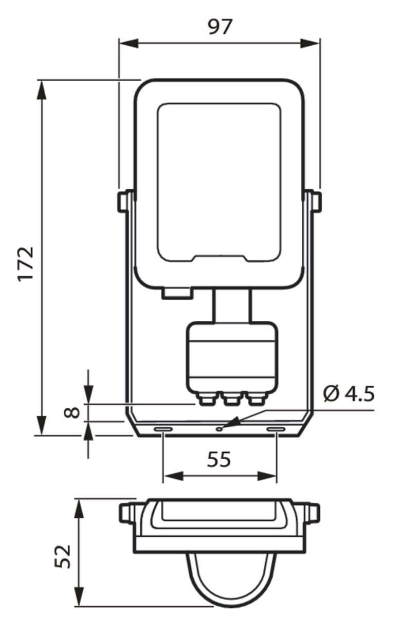 LED-Anbaustrahler 20W 4000K 2400lm Konv gr mt 1LED Alu IP65 BWM Direktans