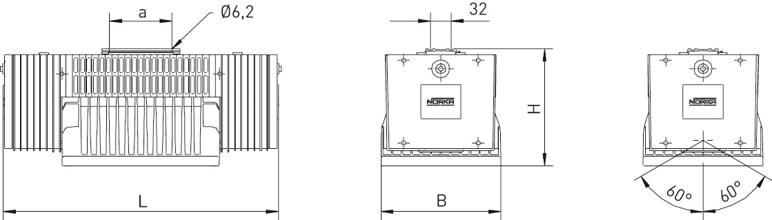 LED-Anbaustrahler 49W URANUS 4000K 2LEDs 7500lm Konv Alu IP65 sw mt RF:matt