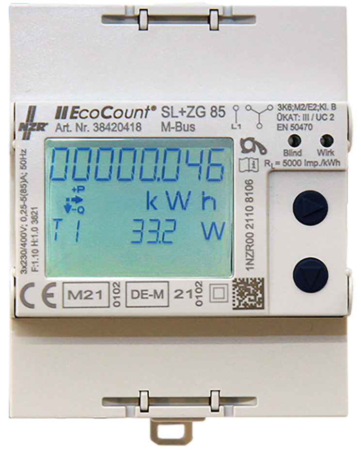 Messwandlerzähler Vierlei elektr digi S0 geeicht B 1A M-Bus 230V/N-L 400V/L-L