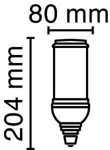 LED-Röhrenlampe E40 41W 4000K 6000lm D ws mattiert 360° AC Ø80x204mm 220-240V
