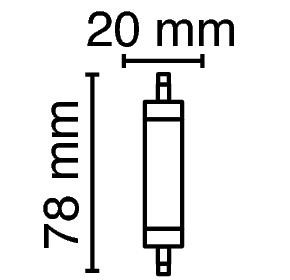 LED-Röhrenlampe R7s 7W 2700K 806lm E kl 300° ws AC Ø29x78mm 220-240V