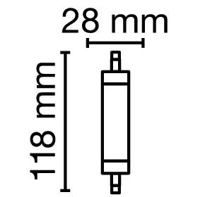 LED-Röhrenlampe R7s 12W 2700K 1521lm E kl ws 300° AC Ø20x118mm 220-240V