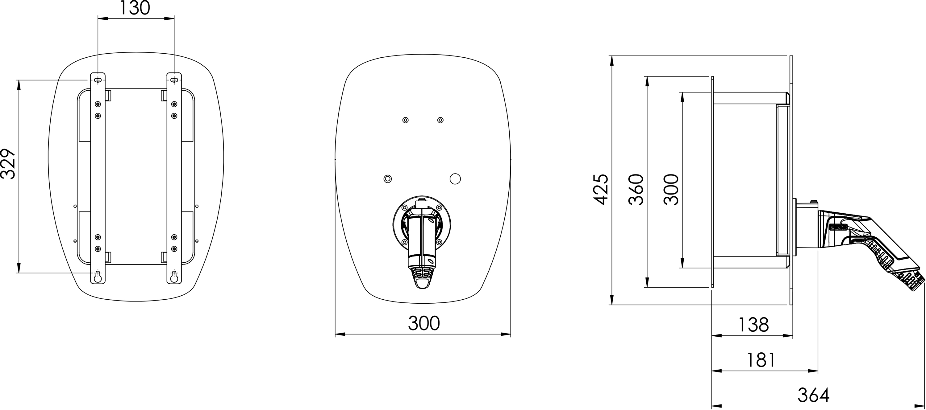 Wallbox 11kVA 3ph L5,5m 1f 11kW/Ladep IP65 300x425x181mm Wandmont Kst IK08