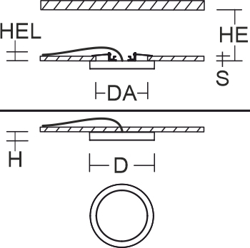 LED-Einbaustrahler 15W TRIXY 3000-4000K 1650lm Konv 1LED Kst IP20 ws mt RF:matt