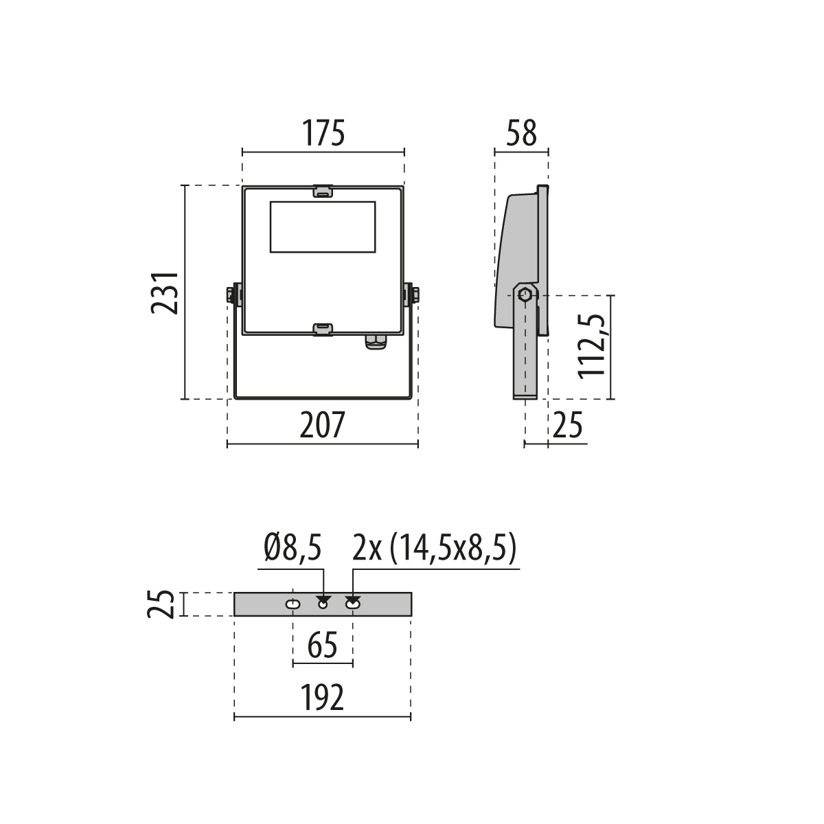 LED-Wandstrahler 28W GUELL 0 3000K 1LED 3014lm Alu IP66 gr mt RF:hochglänzend