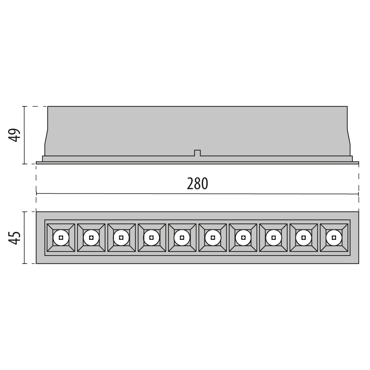 LED-Einbaustrahler 23,5W B 2-5-10 3000K 1250lm 1LED Alu IP20 ws mt engstrahlend