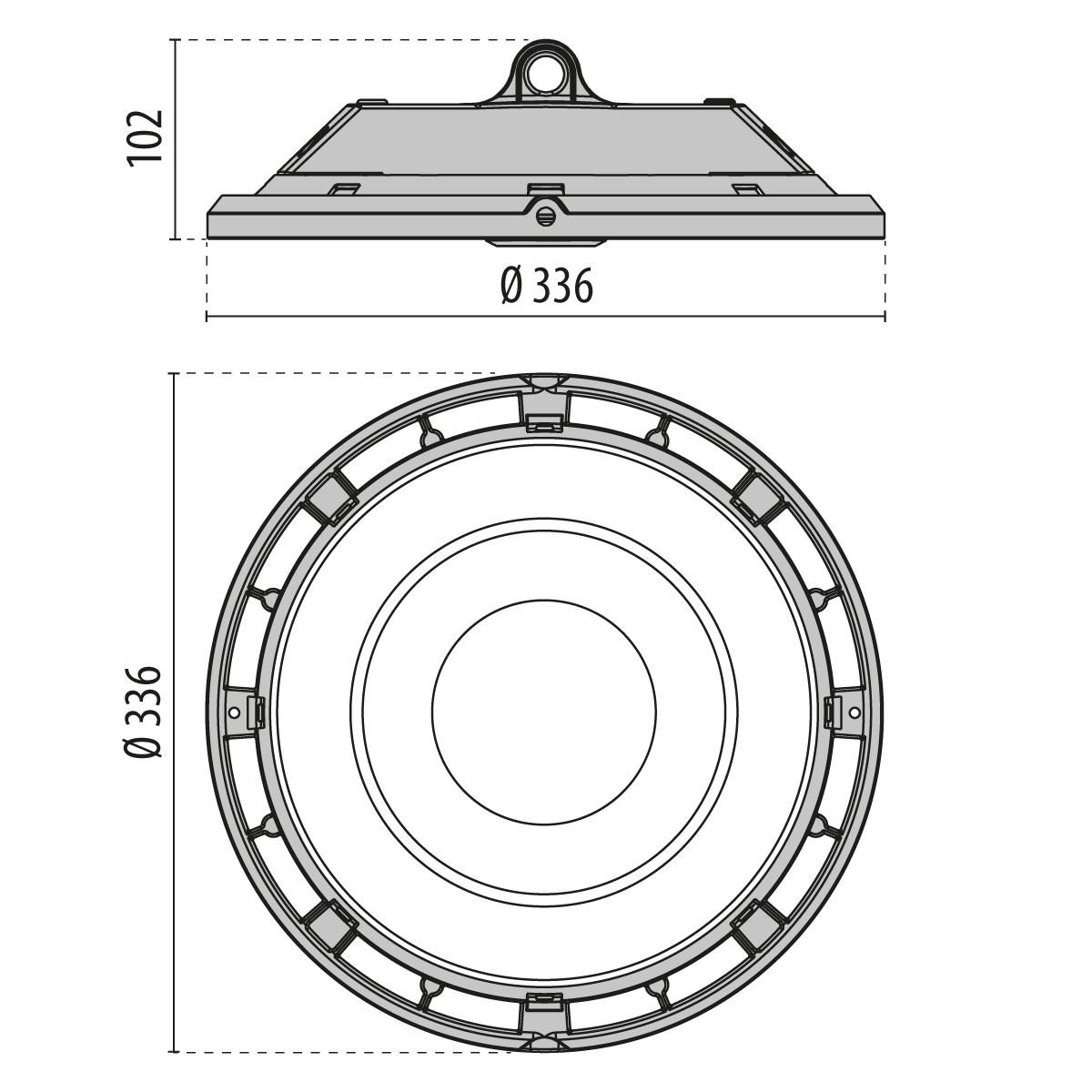 LED-Hallenleuchte 4000K Serie A+ 200W 27222lm 1LED sym Dimmung 1-10 V IP65