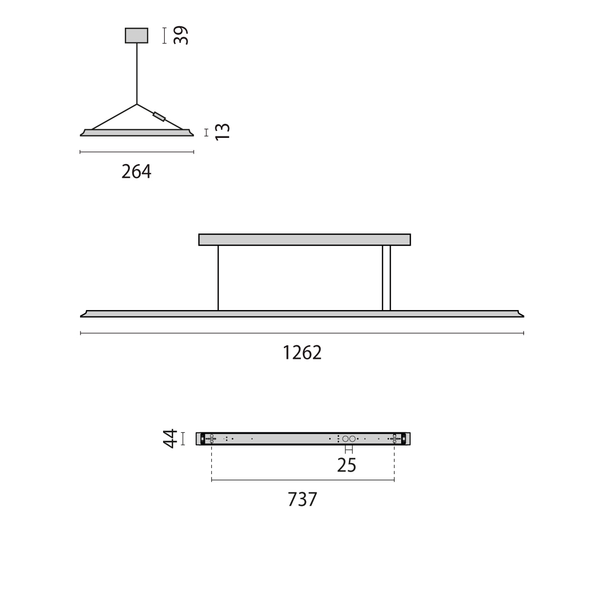 LED-Pendelleuchte 53W SL713+ 4000K 1LED 6930lm EVG LED austauschbar sym IP20