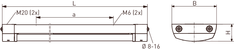 LED-Wannenleuchte 36W 4000K 5758lm ws Konv IP65 1585x220x85mm