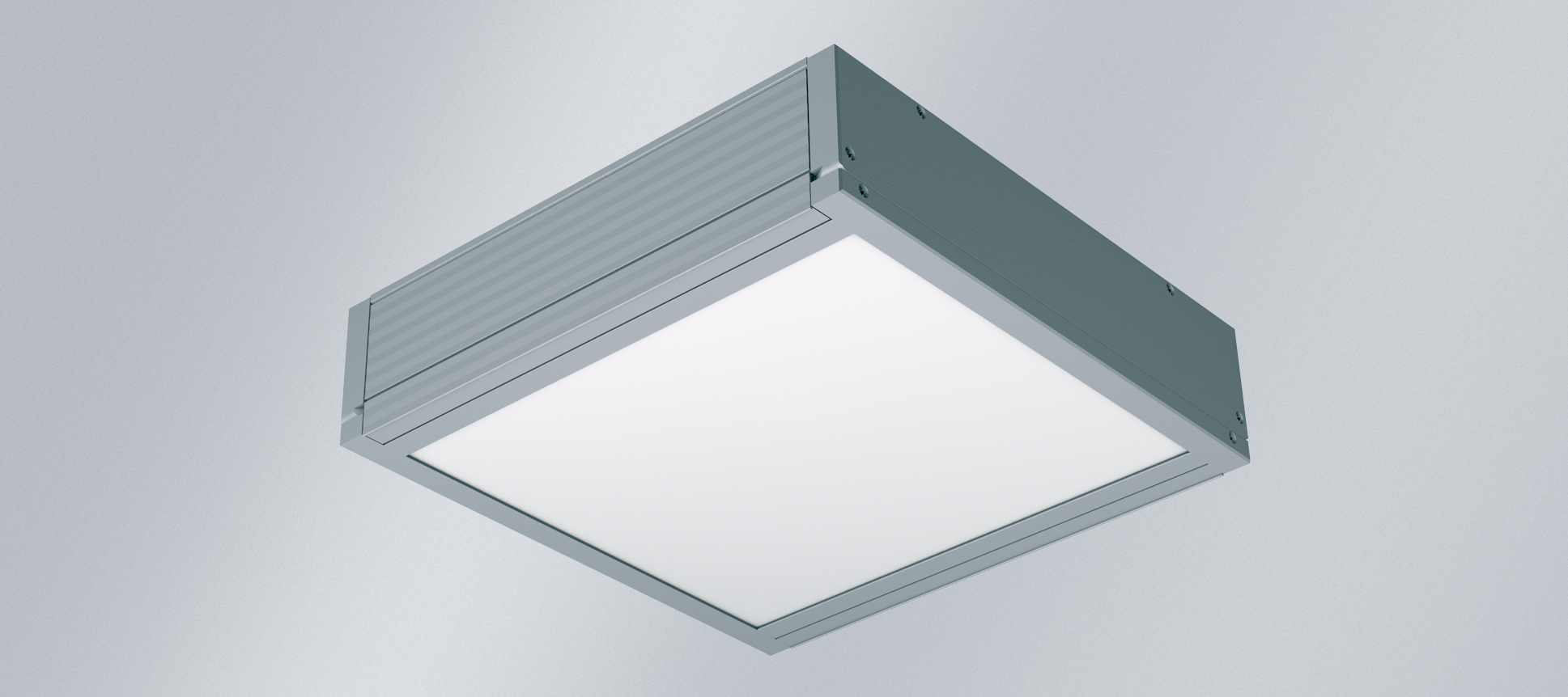 LED-Kunststoffleuchte 29W 5000K 3749lm alu IP65 285x285x73mm