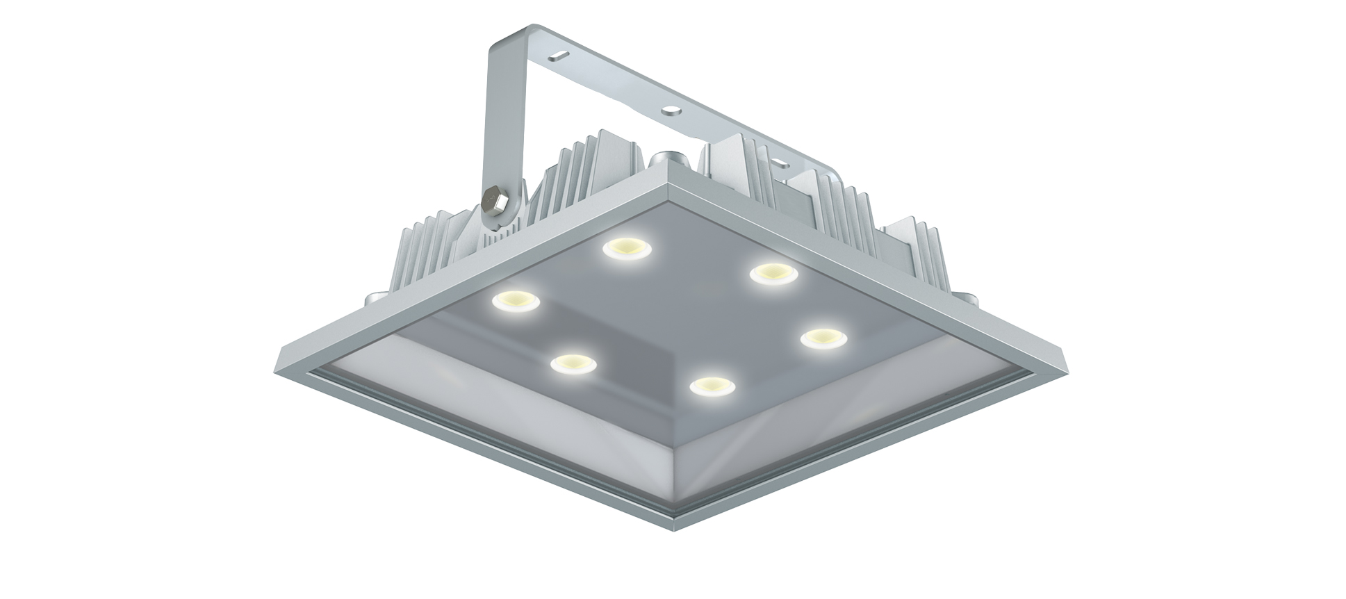 LED-Anbaustrahler 235W 4000K 35830lm mt Konv alu 6LEDs IP65 RF:hochglänzend