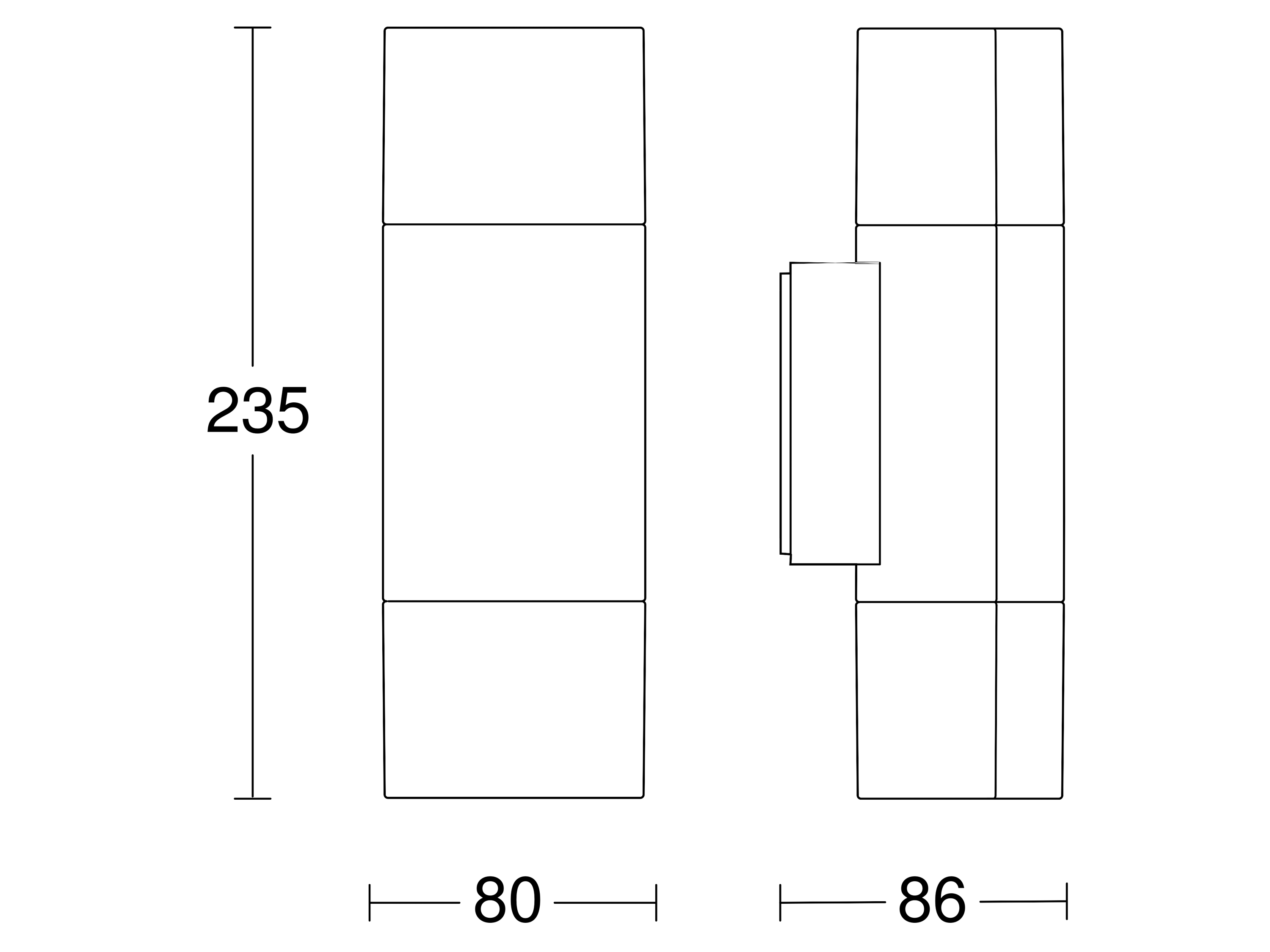 LED-Wandanbauleuchte 9,8W 3000K 797lm anth IP44 80x86x235mm