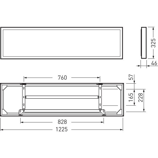 LED-Deckenanbauleuchte 36W 4000K 4000lm ws Konv 1225x325x43mm