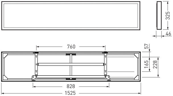 LED-Panel 54W 4000K 6000lm ws Konv IP20 1525x325x43mm