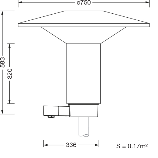 LED-Aufsatzleuchte 15W LATERNE 76mm si 3000K 1540lm EVG Kst Kst_tr IP65 II