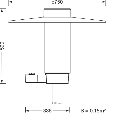 LED-Aufsatzleuchte 15W Litepole 76mm si 3000K 1550lm EVG Alu Kst_tr IP65 II