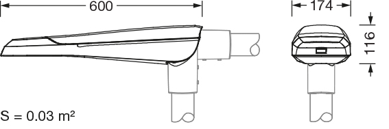 LED-Straßenleuchte 26W Streetlight11 si Aufs/Ans 42-76mm 3000K 3670lm EVG Alu II