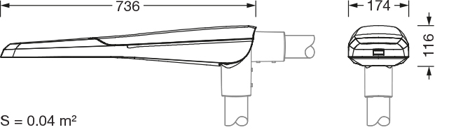 LED-Straßenleuchte 48W Streetlight11 si Aufs/Ans 42-76mm 3000K 6530lm EVG Alu II