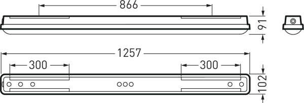 LED-Feuchtraumleuchte 28W 4000K 4000lm gr Konv Dimmung DALI IP66 BWM