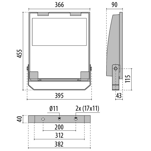 LED-Anbaustrahler 156W GUELL2,5 4000K gr 21123lm 1LED Alu IP66