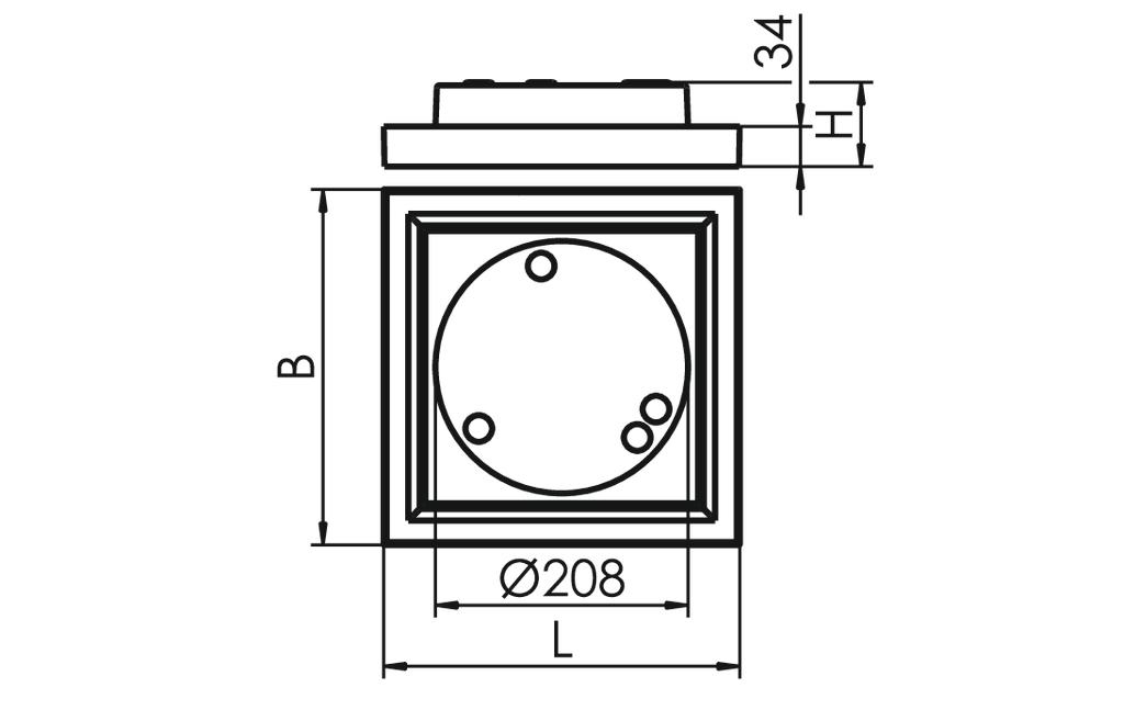 LED-Deckenanbauleuchte 23W 4000K 2730lm ws Konv Dimmung DALI IP20 293x293x50mm